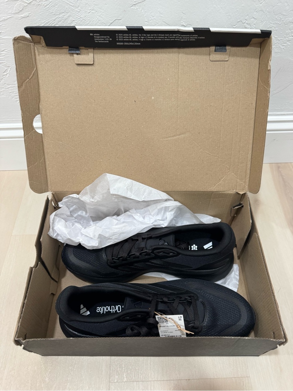 NWT Adidas Runfalcon 5 Running Shoes Black Men's 11.5 IE8812 - Picture 3 of 11